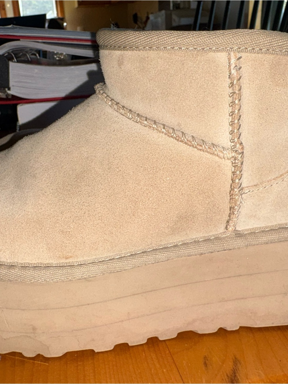 UGG Women's Short Suede Platform Boot in Sand